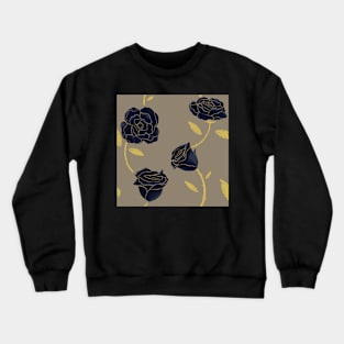 Midnight Blooms Of Gold Crewneck Sweatshirt